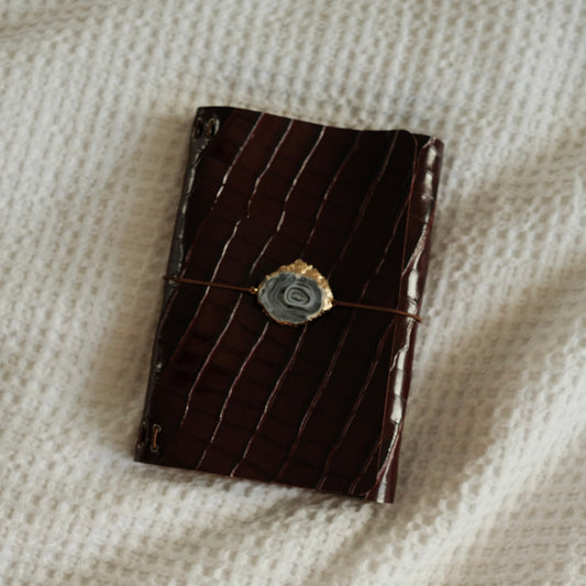 Limited - Croc Embossed Bordeaux - Worskhop Leather Trifold (B6)