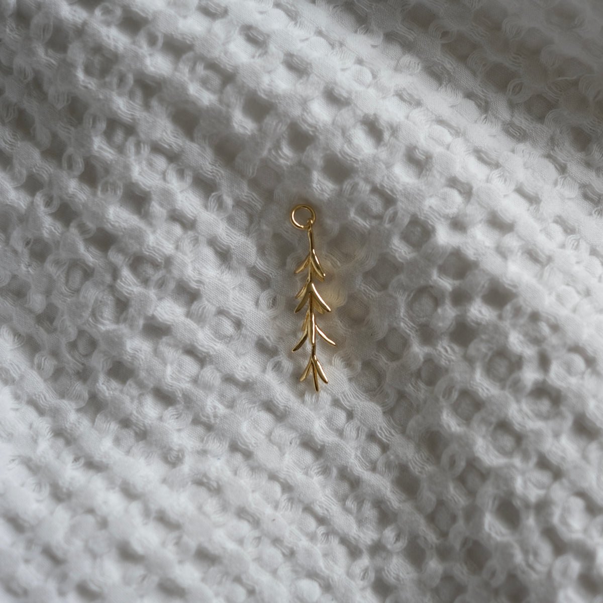 Gold Wildflower Sprig Charm