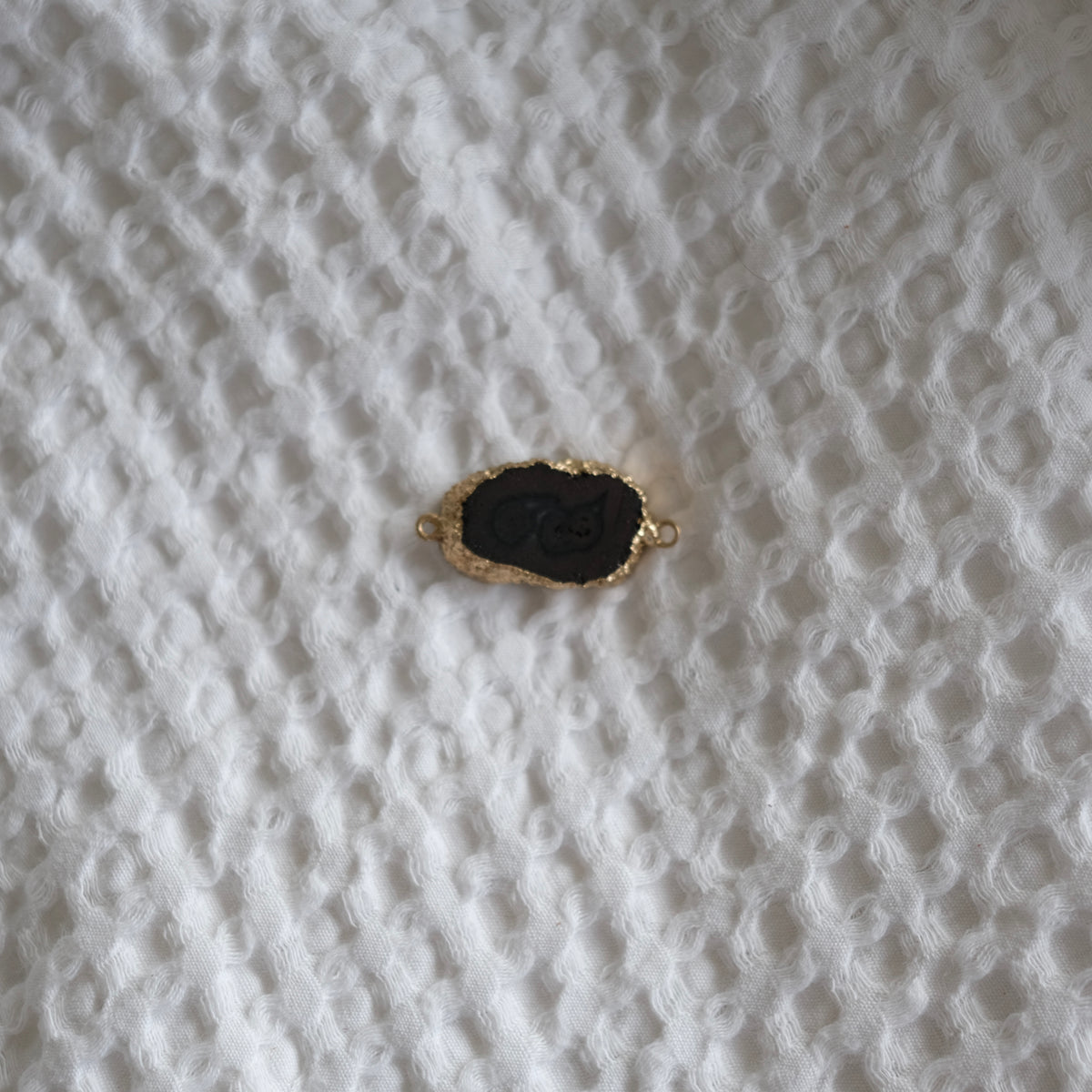 Black Agate Connector Charm