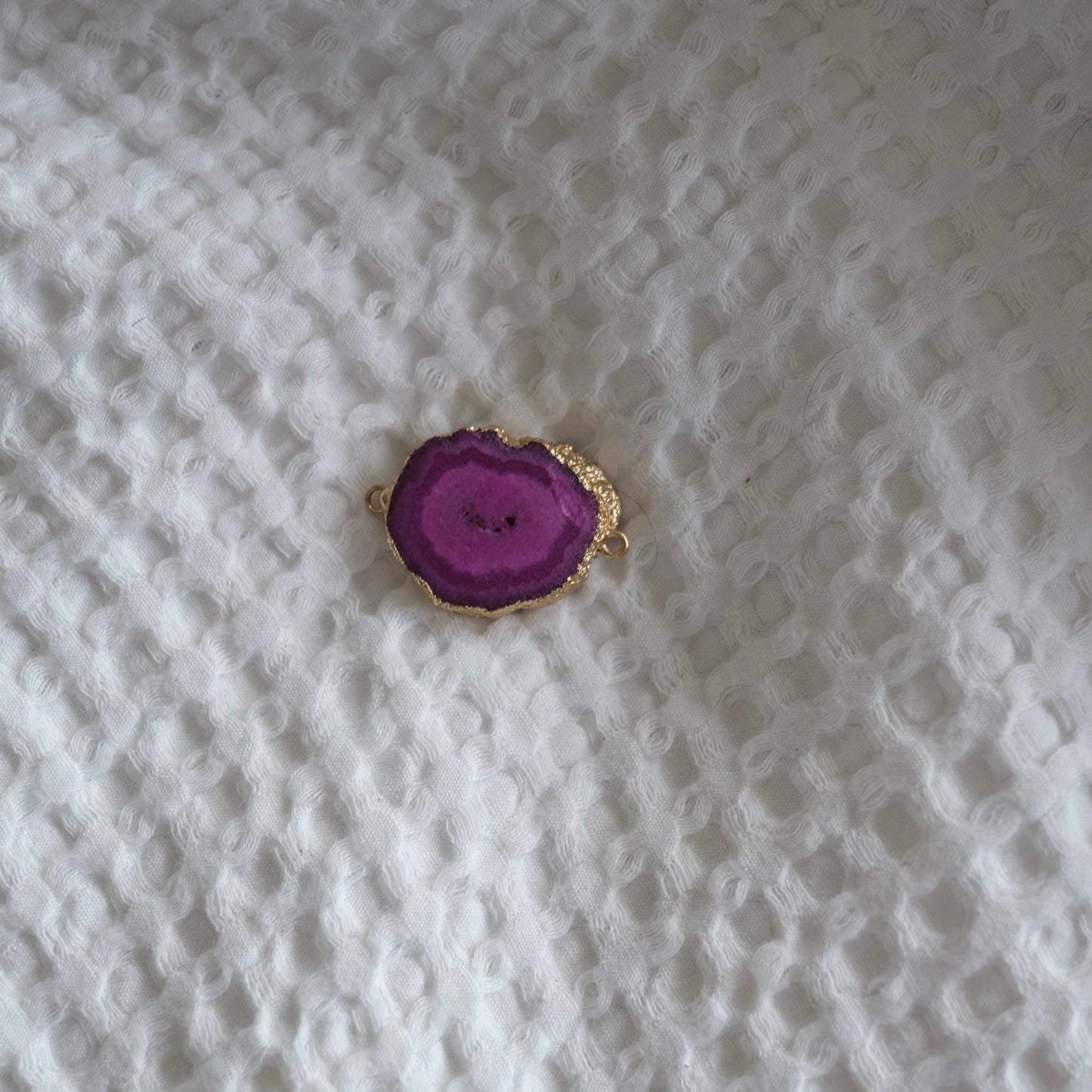 Pink Agate Connector Charm