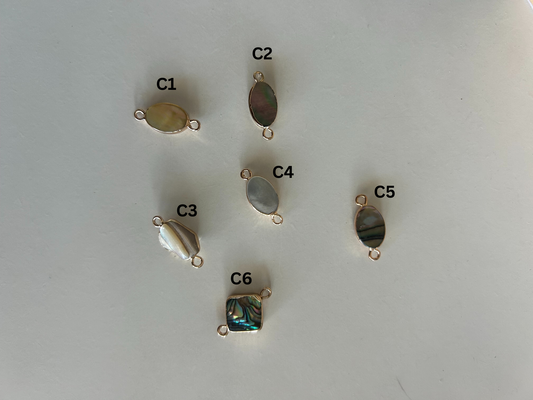 Mother of Pearl and Abalone Connector Charms