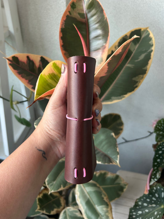 SAMPLE - Chocolate Pocket Leather Trifold