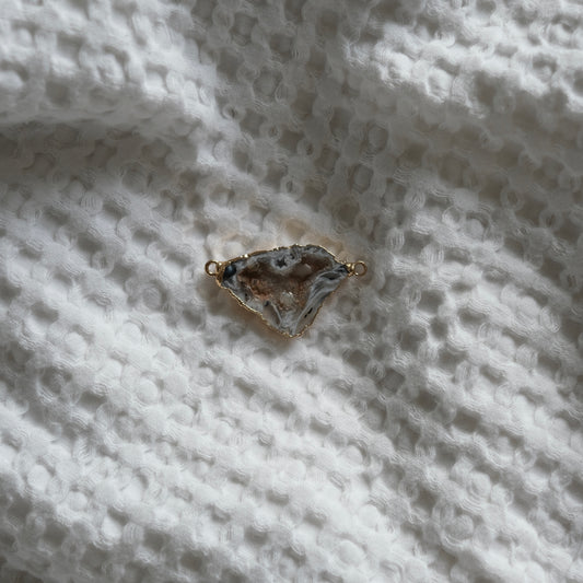 Grey & Brown Banded Agate Charm