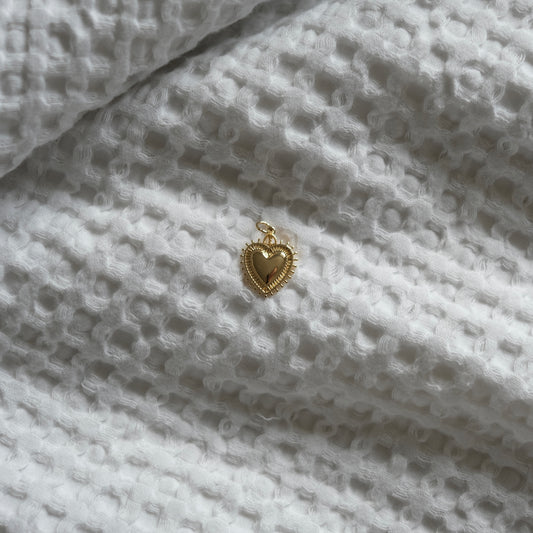 Gold Sunburst Heart Charm