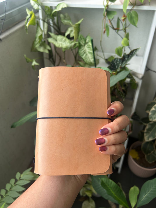 Natural Undyed Pocket Leather Trifold (A6) - Ready to Ship