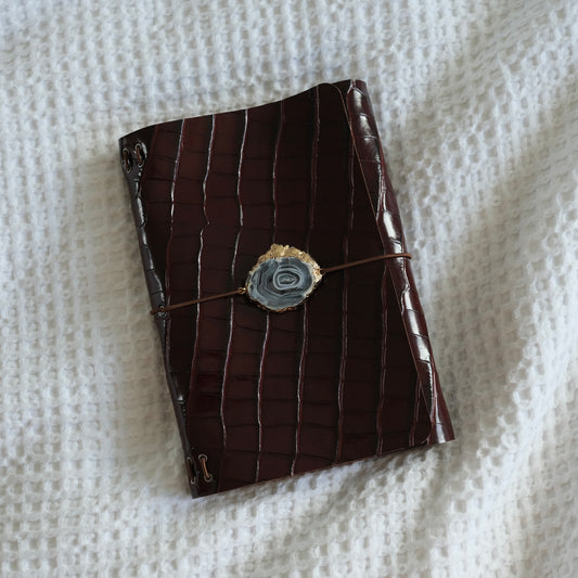 Limited - Croc Embossed Bordeaux - Worskhop Leather Trifold (B6)