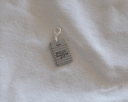 Personalised Library Card Charm