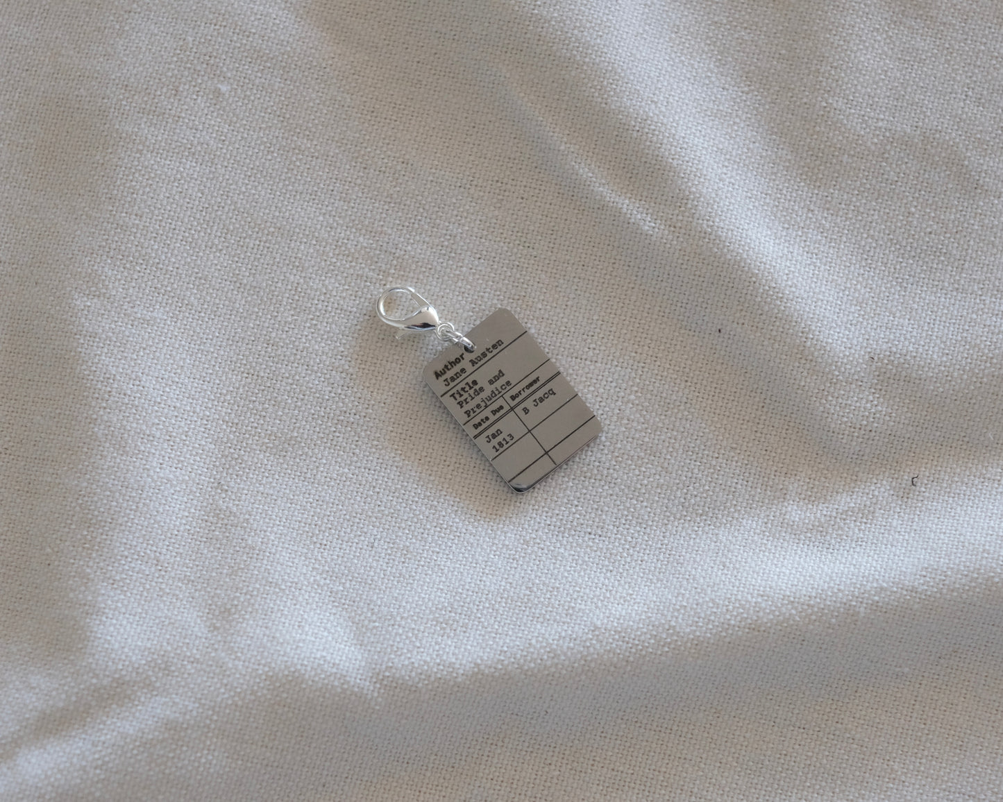 Personalised Library Card Charm