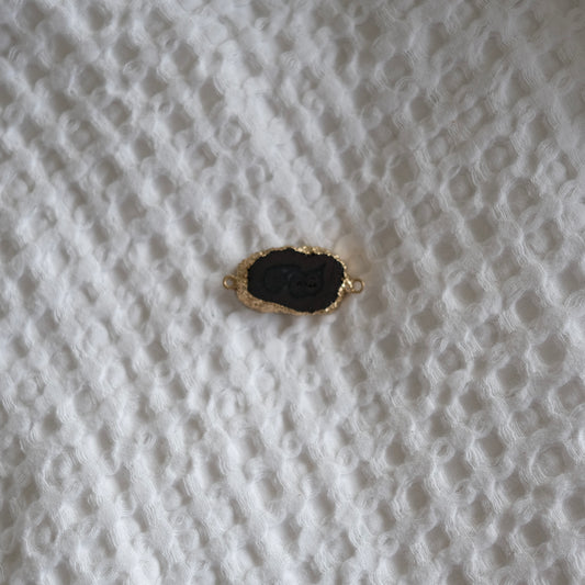 Black Agate Connector Charm