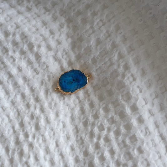 Blue Agate Connector Charm