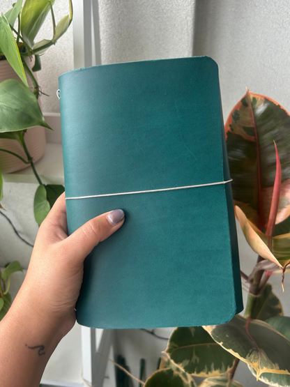 Aqua Field Leather Trifold (A6)