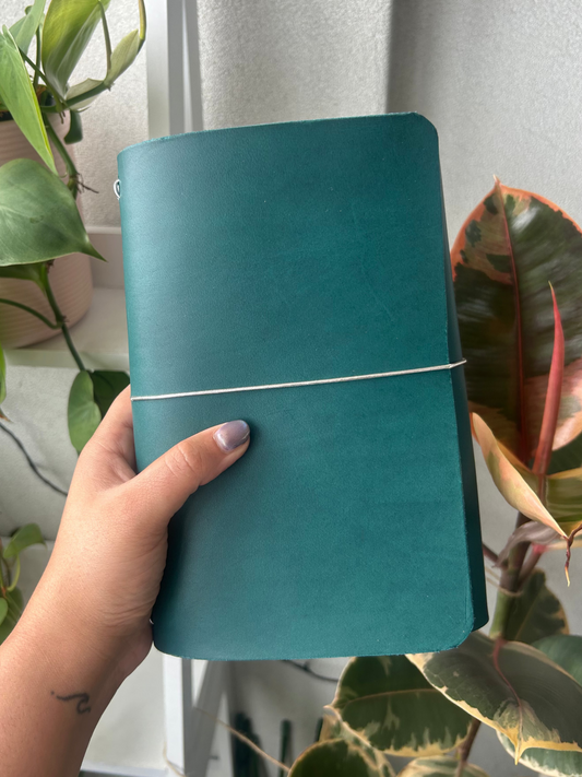 Aqua Field Leather Trifold (A6)