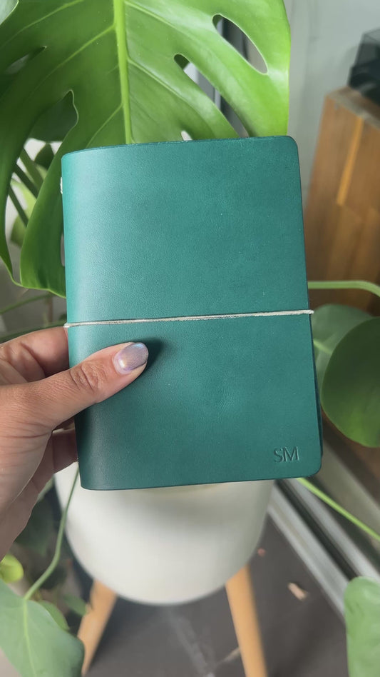 Aqua Field Leather Bifold (A6)